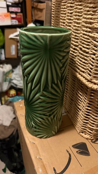 Jarrón verde hojas Maison du Monde