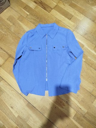 Camisa de Manga Larga Azul con Cremallera