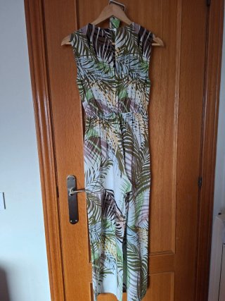 Mono estampado hojas verde