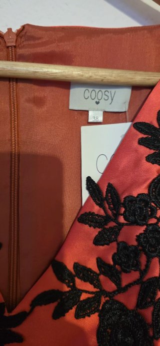 Vestido de Fiesta Satén Naranja Coosy