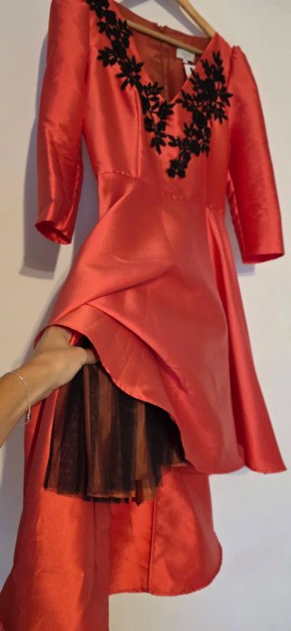 Vestido de Fiesta Satén Naranja Coosy