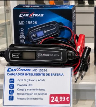 Cargador Inteligente de Batería Car Xtras MD 15526