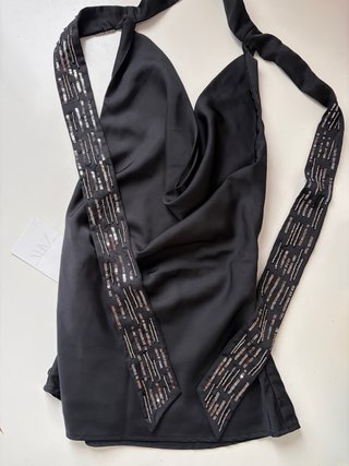 Top Zara Negro Lentejuelas