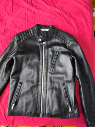 Cazadora Biker Piel Zara Hombre