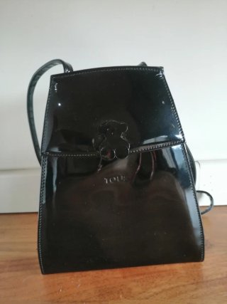 Mochila Tous Negra Charol Oso