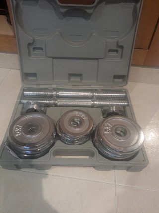 Juego de Mancuernas Cromadas Ajustables 15kg