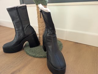 Botines Zara Negros Plataforma Talla 38