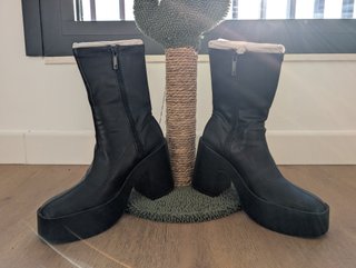 Botines Zara Negros Plataforma Talla 38