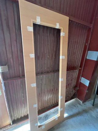 Puerta de paso de haya con vidrio