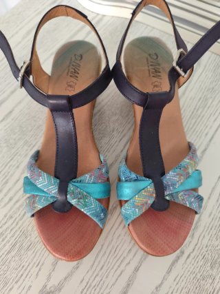 Sandalias D'Ivan Piel Azul Talla 39