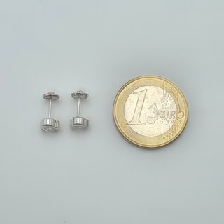 Pendientes Oro blanco 18K, Corazon, rosca, 0,78gr