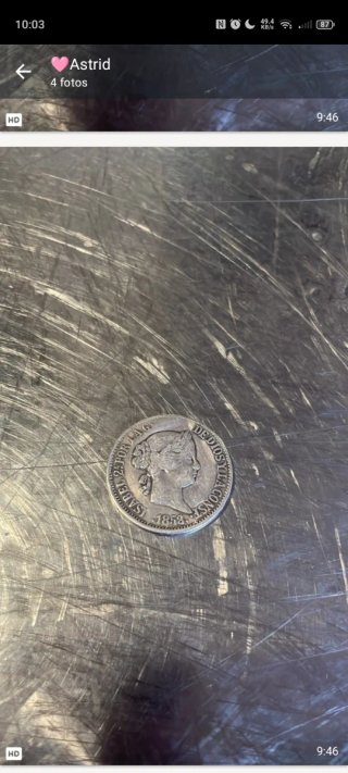 Moneda de plata 10 Reales Isabel II - Original / C