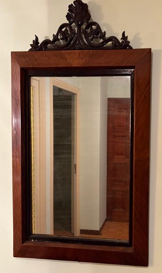 Espejo Antiguo Vintage Madera y Cristal