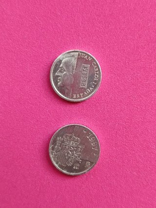 Moneda de una peseta de 1997