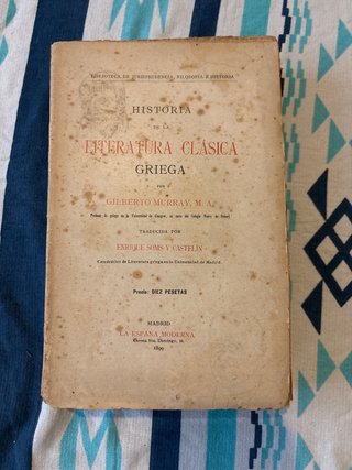 Libro Antiguo (1899) - Historia de la Literatura