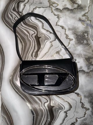 Borsa nera Diesel con grande logo