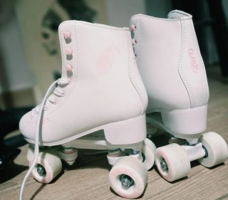 Patines 4 ruedas Oxelo blanco/rosa (1 uso)