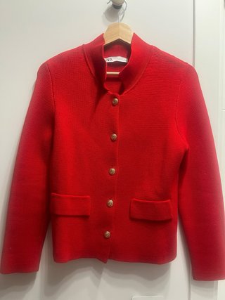Chaqueta de lana roja Zara