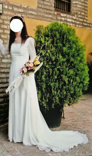 Vestido de Novia Medieval Blanco Talla 38