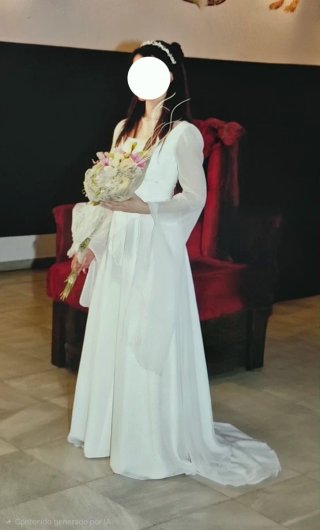 Vestido de Novia Medieval Blanco Talla 38