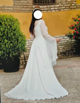 Vestido de Novia Medieval Blanco Talla 38