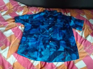 Camicia uomo fantasia blu