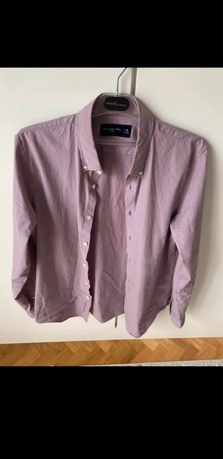 Camisa Abercrombie Cuadros Rosa y Azul Talla M