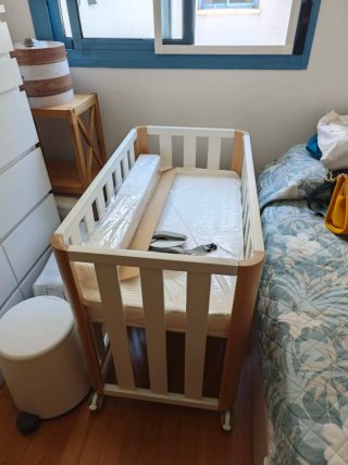 Minicuna Doco Sleeping Madera Beige y Blanca