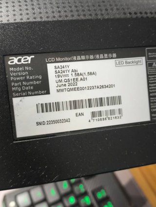 Monitor Acer 23,8 Full HD 75Hz LED