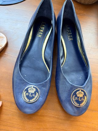Manoletinas Ralph Lauren Azul Talla 37