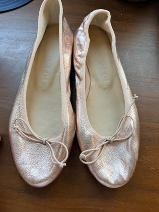 Manoletinas Bimba y Lola doradas/rosas