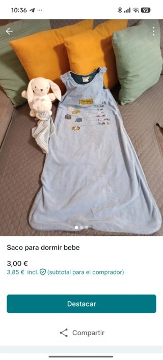 Saco de Dormir para Bebé Azul