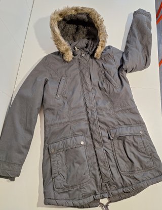 Abrigo mujer gris con Capucha Talla XL (NUEVO)