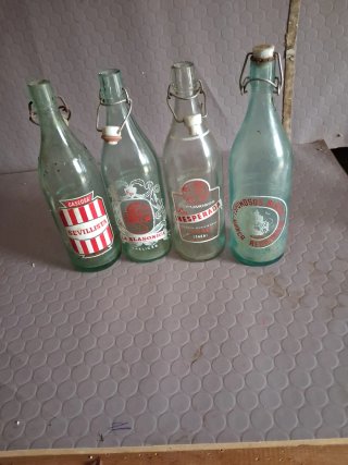 Set de 4 Botellas de Gaseosa Antiguas