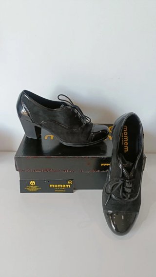 x14€=Zapato charol tacón Momem T38 zapatos mujer