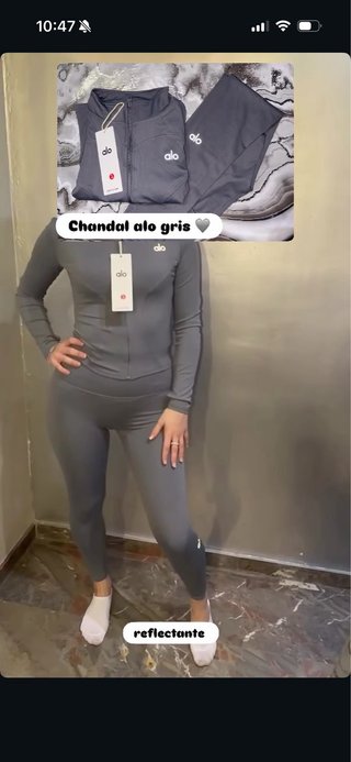 Chándal Alo Yoga gris ajustado