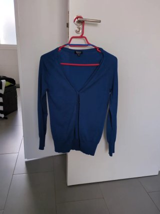 Cárdigan azul Blanco talla S