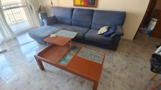 Conjunto de Salón: Sofá, Mesa auxiliar y mueble TV