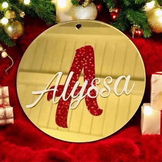 Pallina Natale Specchiata Oro Personalizzata