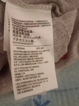 Levi's SS Ringer Tee en color gris jaspeado xxl