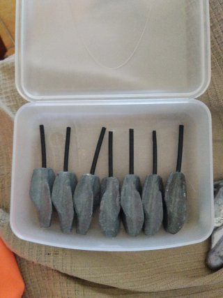 7 Plomos de Pesca de 120 gr con Tubo