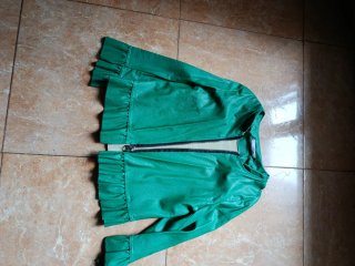 Cazadora de Cuero Verde