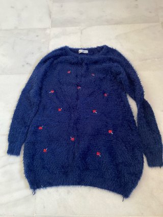 Jersey Azul con Estampado de Setas