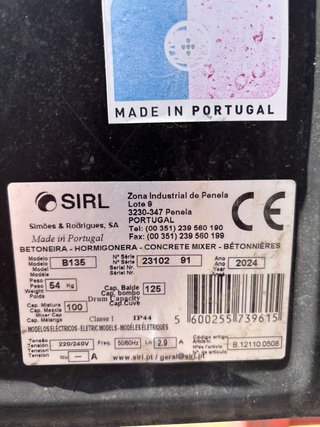 Hormigonera Sirc B135 Naranja