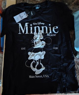 Camiseta Minnie Mouse Negra Talla L