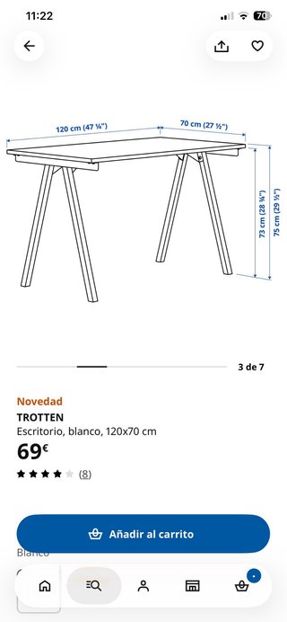 Mesa de escritorio IKEA blanca