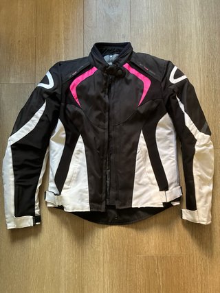 Chaqueta de Moto para Mujer Rosa y Blanca