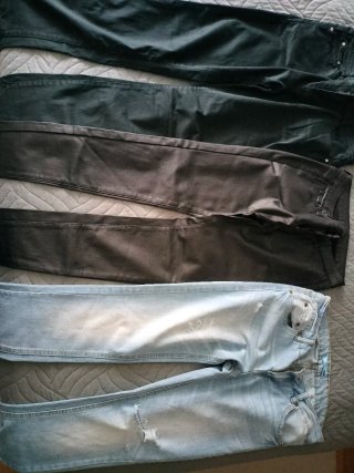 Lote 3 Pantalones Mujer Negro y Azul