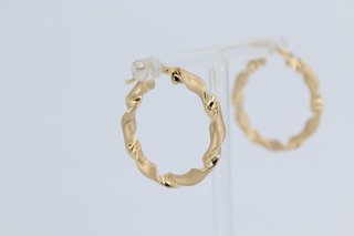 Pendientes Aro Medianos Rizados Oro 18k.Ref:00255.