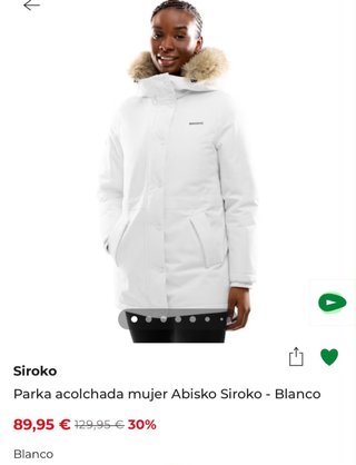 Parka Acolchada Siroko Blanca